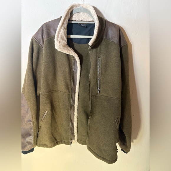 Kuhl Aspenwurxs Olive Fleece Sherpa Full Zip Jacket Mens Size L - Picture 3 of 10